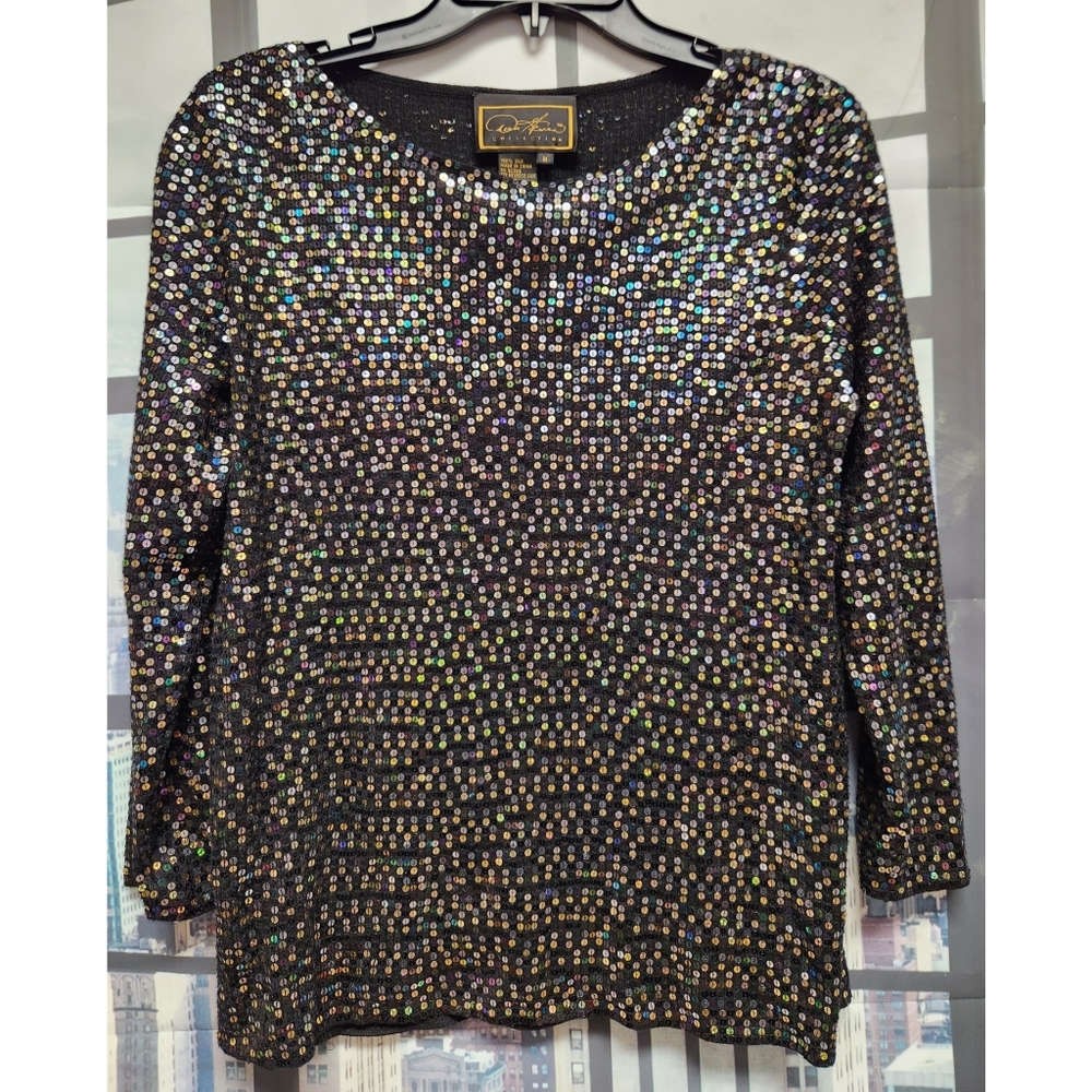 100% Silk ans Sequined Top